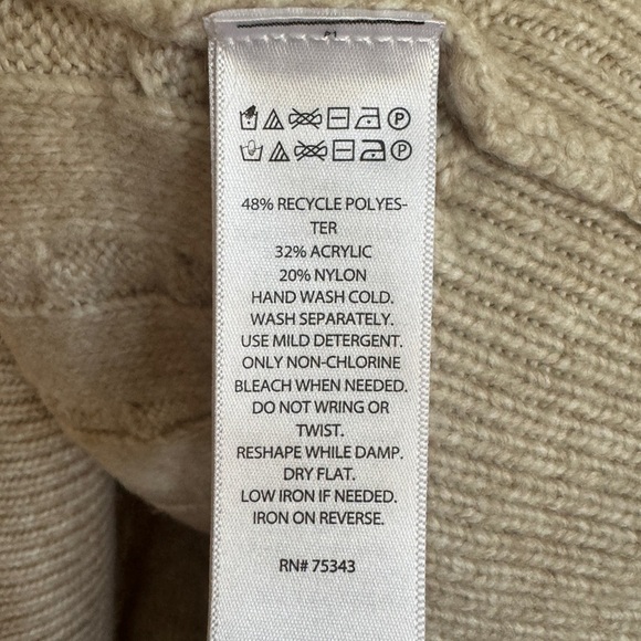 Cupcakes & Cashmere Oatmeal Cable Knit Sweater Vest, Size S - Picture 6 of 6